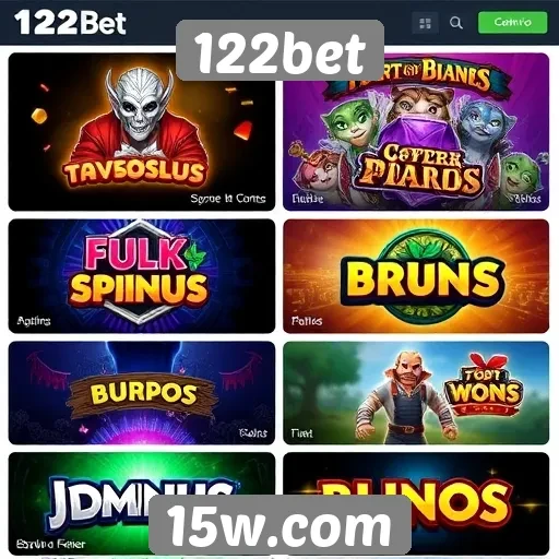 Variedade de jogos disponíveis no 122bet